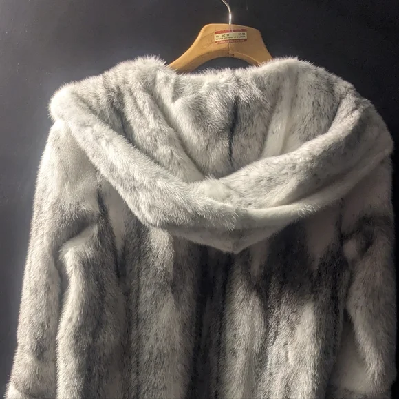 Blackcross Mink Coat with Hood - Picture 6 of 7